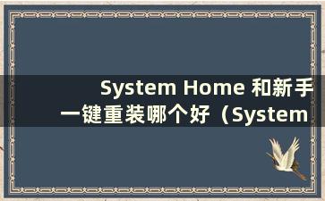 System Home 和新手一键重装哪个好（System Home 的系统哪个好）